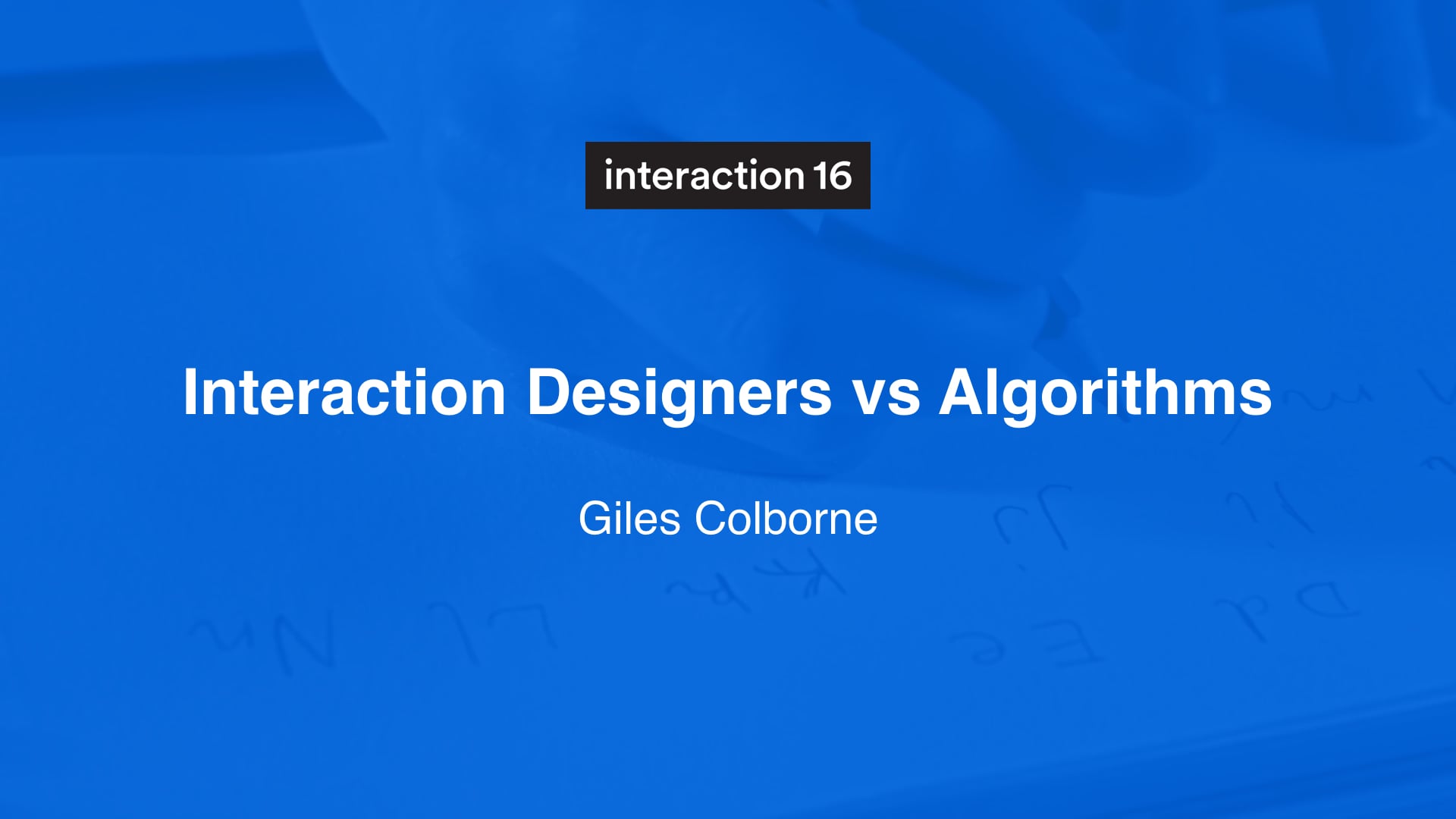 Interaction Designers vs Algorithms
